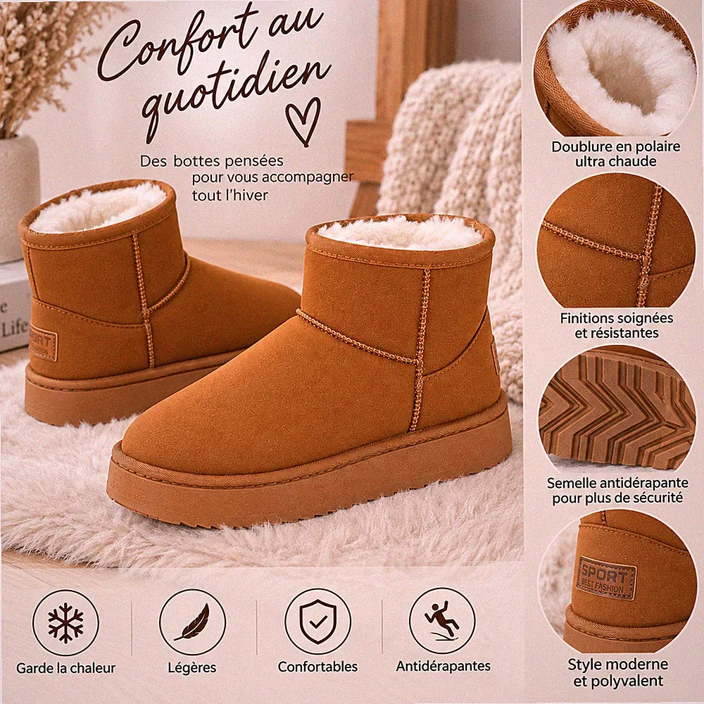 Damen Schneestiefel warm gefüttert - rutschfeste Sohle - Winter
