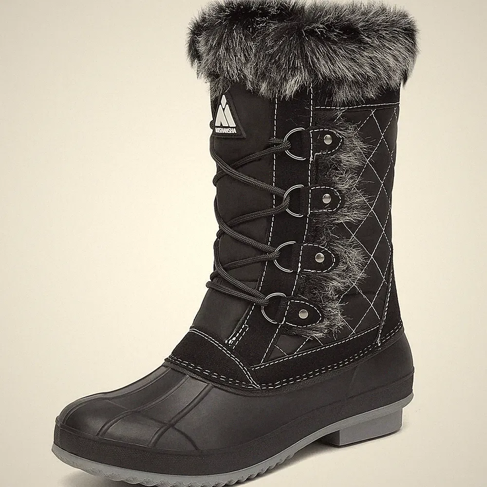 Damen Schneestiefel Warm Gefüttert Winterschuhe Trekking rutschfest Gr. 37