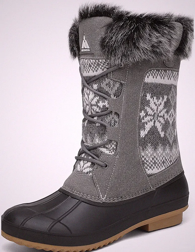 Damen Schneestiefel Warm Gefüttert Winterschuhe Trekking rutschfest Gr. 40