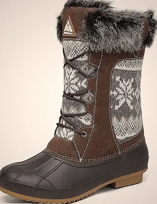 Damen Schneestiefel Warm Gefüttert Winterschuhe Trekking rutschfest Gr. 42