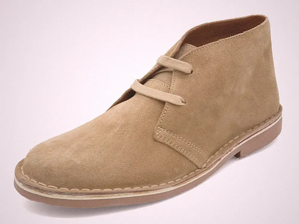 Damen Schnürschuhe Leder Desert Boots Chukka Schuhe Wildleder Stiefel beige
