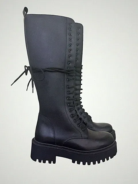 Damen Schnürstiefel Made In Italy Echtleder 40