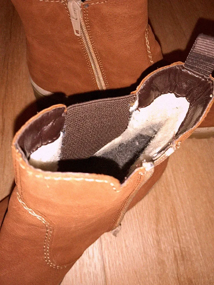 Damen Schuhe Rieker Lammfell braun Gr. 40, Winterschuhe,gefüttert; halbhoch