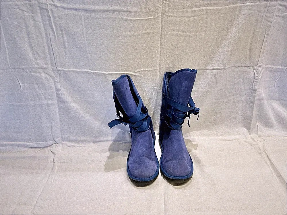Damen Schuhe Stiefel Blau Winter Gefüttert Größe 40