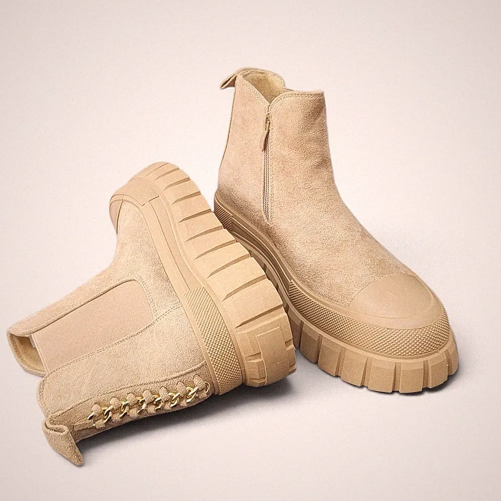 Damen Schuhe Stiefel Stiefeletten Boots beige Cowboy Biker Nieten Herbst Neu