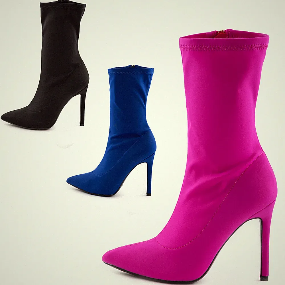 Damen Schuhe Stiefel Stiefeletten Stretch High Heels TOOCOOL X8121