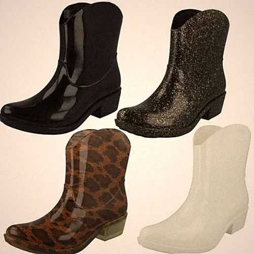 Damen Spot On Anziehen Knöchel Gummistiefel