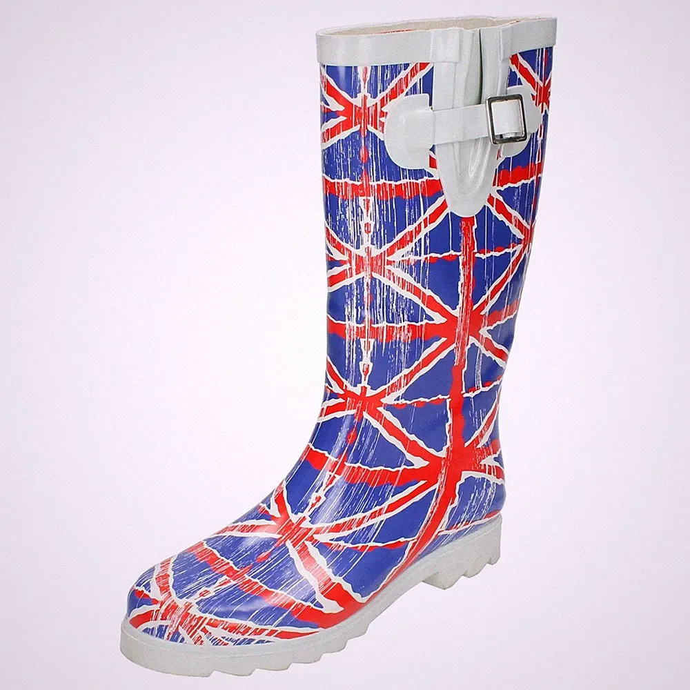 Damen Spot On Britische Flagge Design Gummistiefel