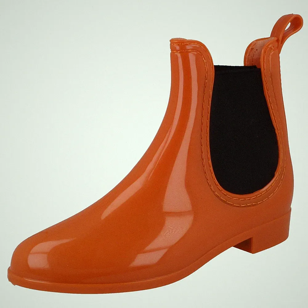 Damen Spot On Flach Knöchel Gummistiefel