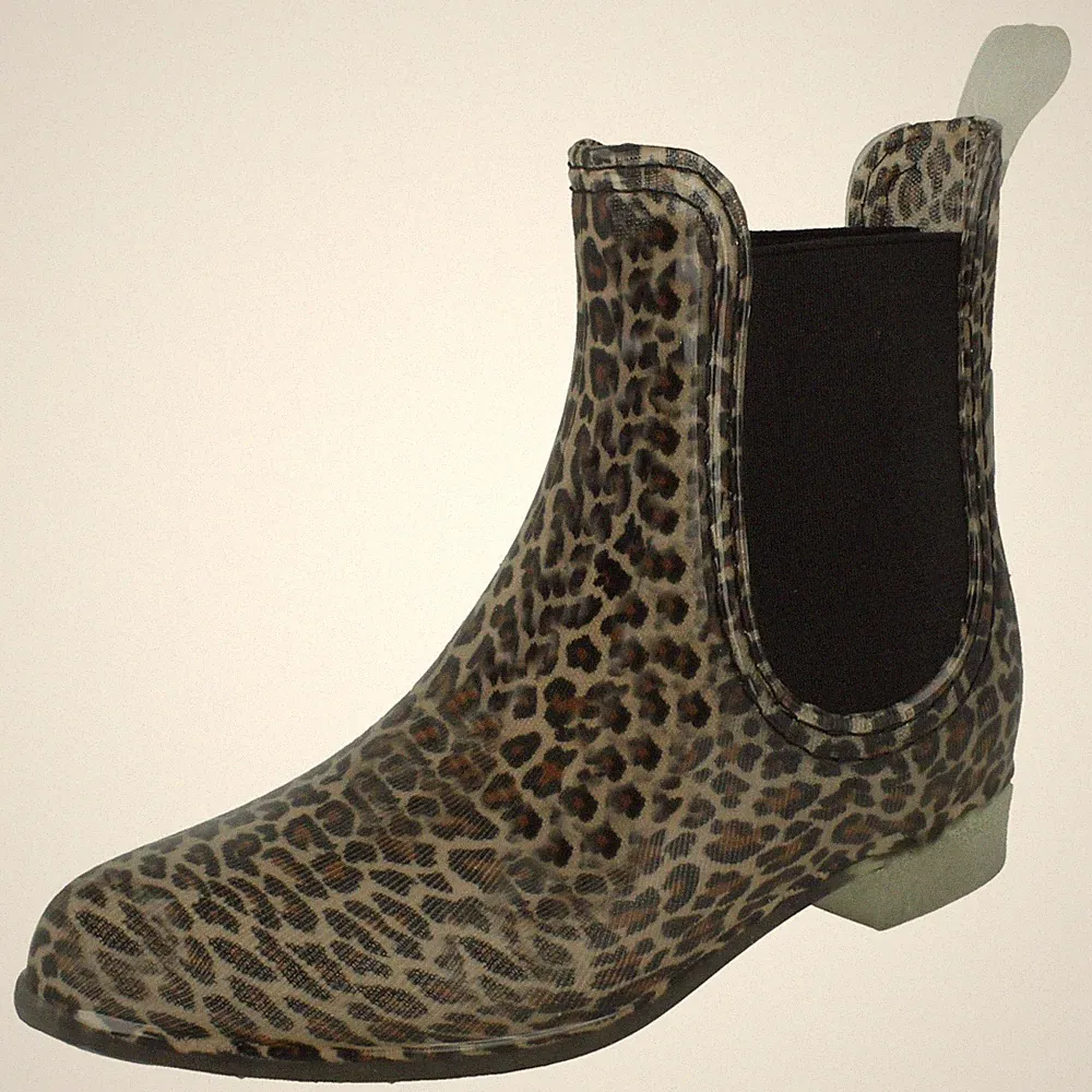 Damen Spot On Leopard Design Gummistiefel