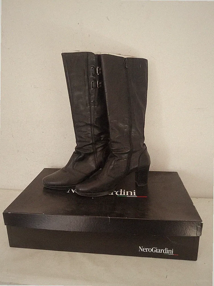 Damen Stiefel Black Giardini BT Black L - Größe 39 - Kalbsleder