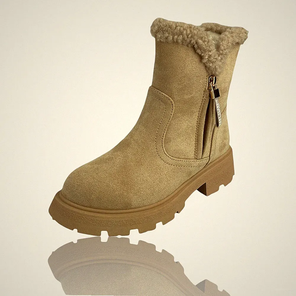 Damen Stiefel Boots Blockabsatz Profilsohle Winterstiefel Gefüttert 73796
