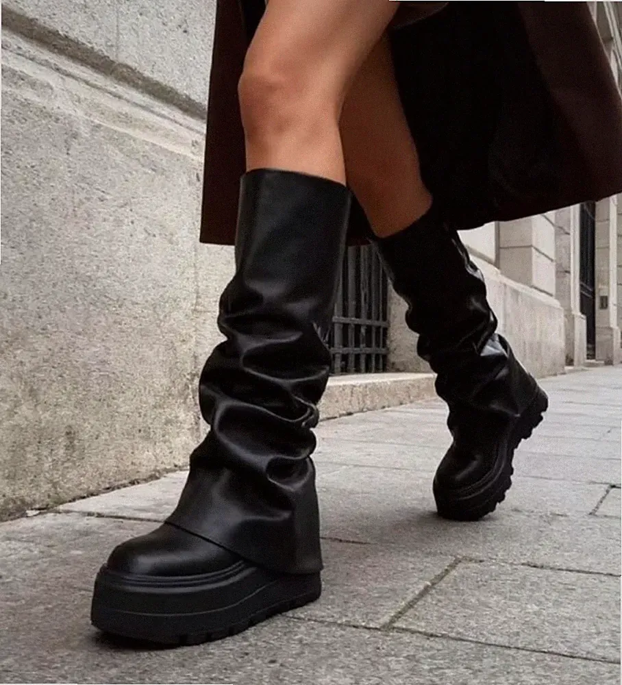 Damen Stiefel Boots Overknees Stiefeletten Plateau Gr. 36-41 schwarz