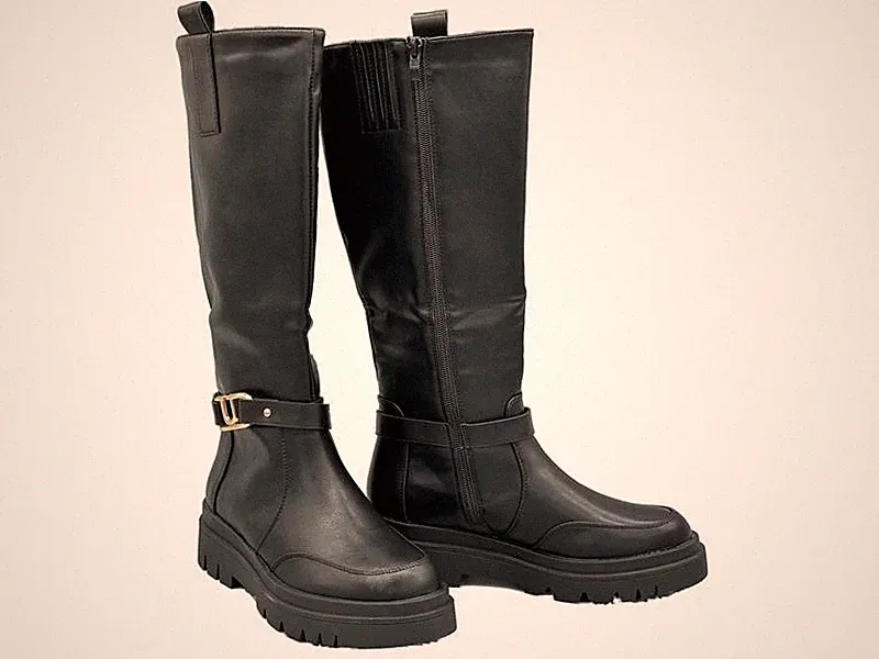 Damen Stiefel Boots schwarz Schuhe elegante Biker Stiefelette Gr. 37 #065
