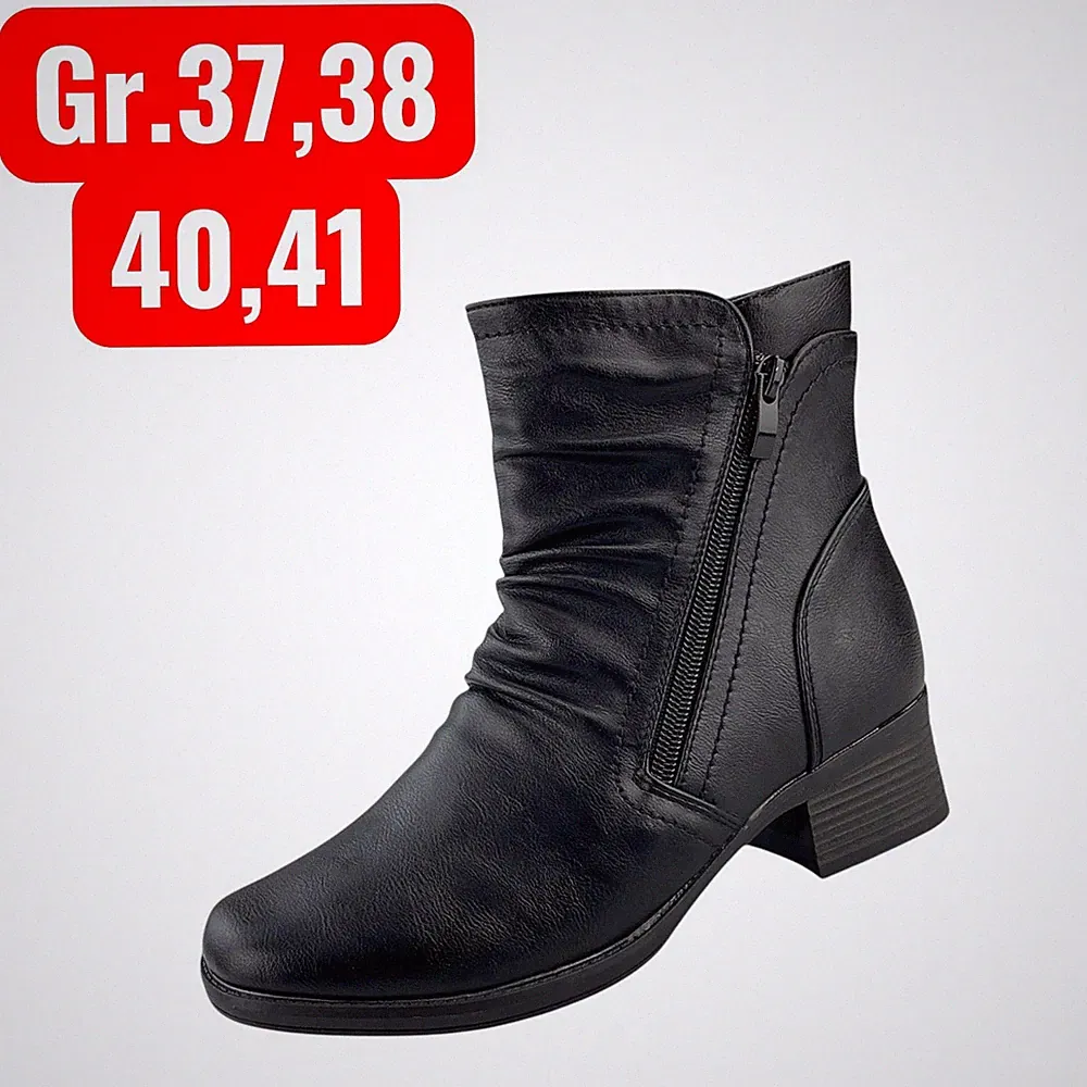 Damen Stiefel Boots Übergangstiefel Leicht Gefüttert Blockabsatz SALE 37-41