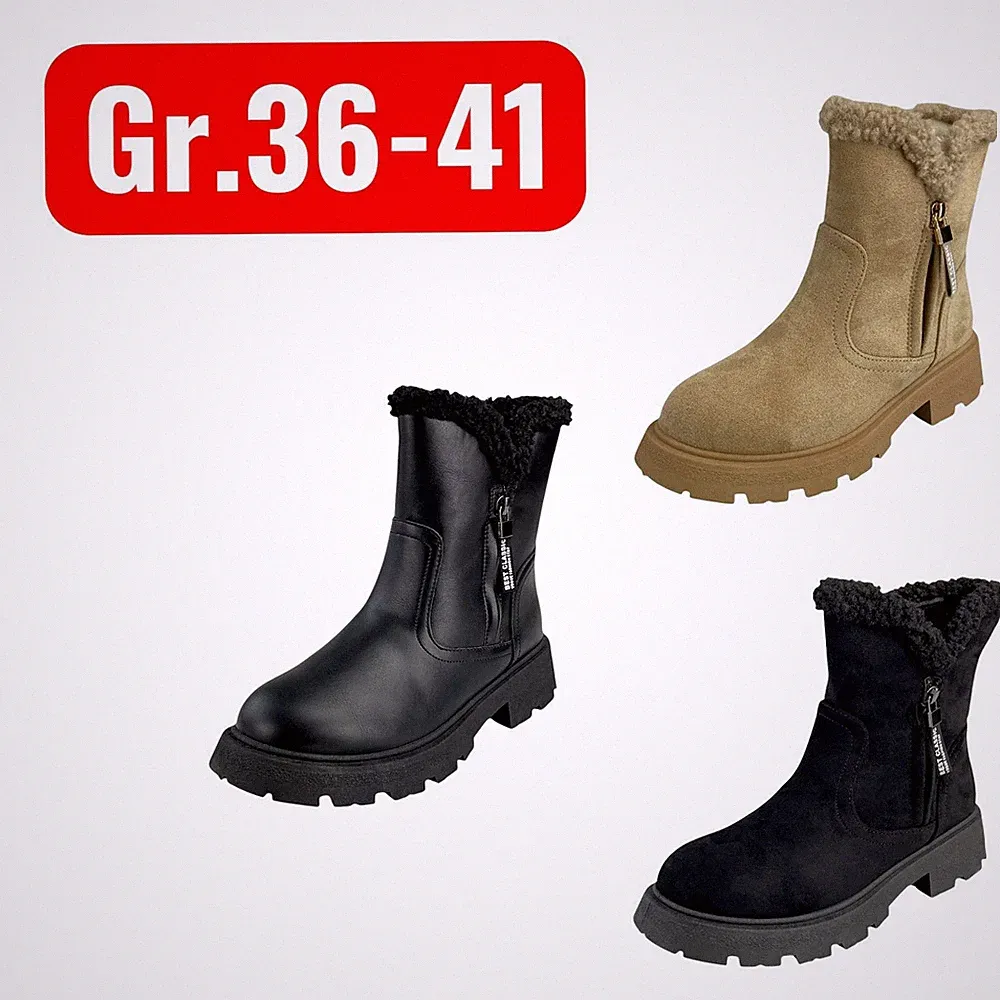 Damen Stiefel Boots Winterstiefel Übergangstiefel Gefüttert Profilsohle SALE
