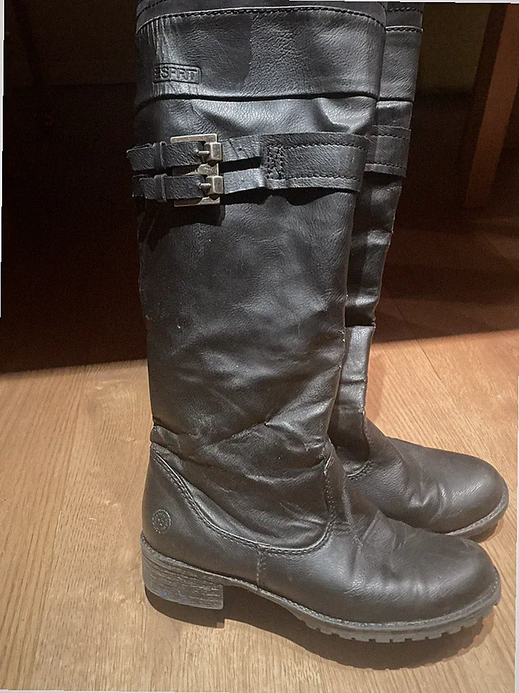 Damen Stiefel Esprit Gr 37 Schwarz Gefüttert