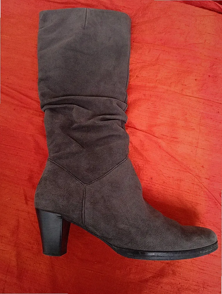 Damen Stiefel Gabor 6 39 Breite M braun Wildleder hoch Absatz 6,5 kaum getragen