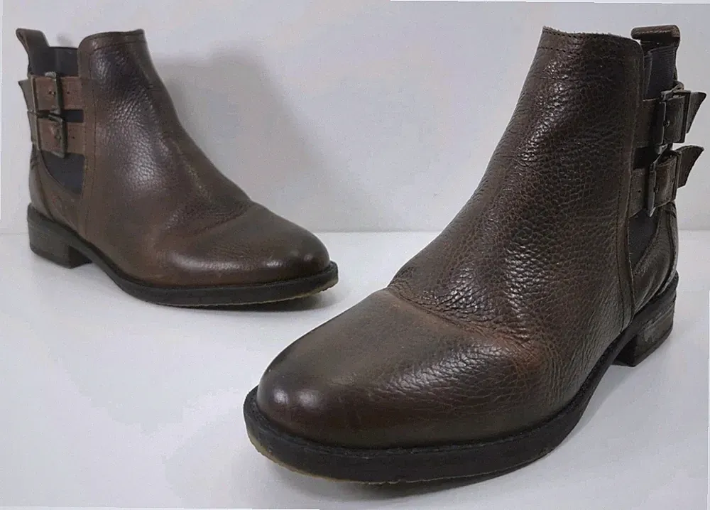 Damen Stiefel Größe 6 FAT FACE Braun Echtleder Chelsea Stiefeletten Damen EUR 39