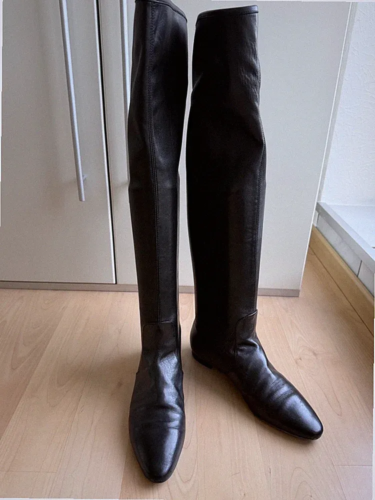 Flache Overknee Gummistiefel Damen