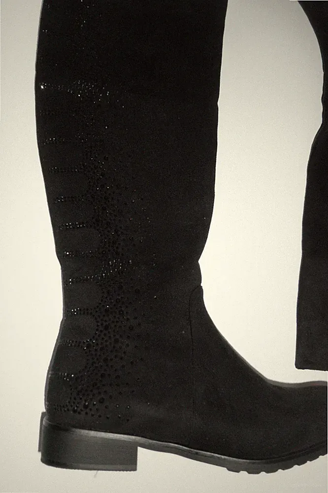 Damen Stiefel mit Glitzersteinen Größe 38 Marquiiz