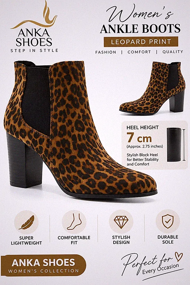 DAMEN STIEFEL MITTELHOHER BLOCKABSATZ ZWICKEL LEOPARD SMART CHELSEA KNÖCHEL BIKER KUH
