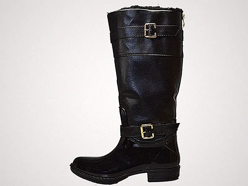 Damen Stiefel Reißverschluss Leder-Optik gefüttert Winterstiefel Gr.36-40 25952x