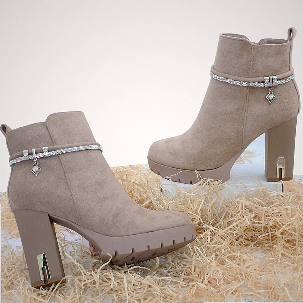 Damen Stiefel Schuhe Stiefeletten High Heels Stämme Anhänger Strass 0180