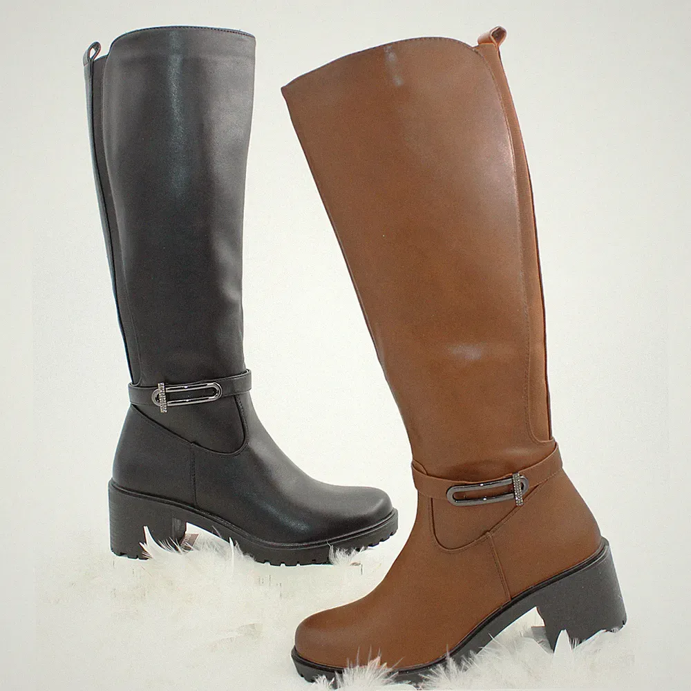 Damen Stiefel Schuhe Stiefeletten lang bequem Strass Leder Öko 617