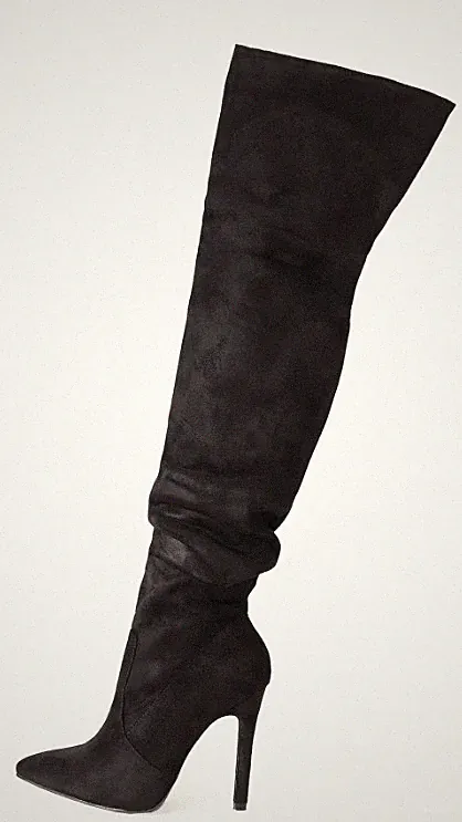 Damen Stiefel schwarz Overknee High Heels Wildleder Größe 39 NEU