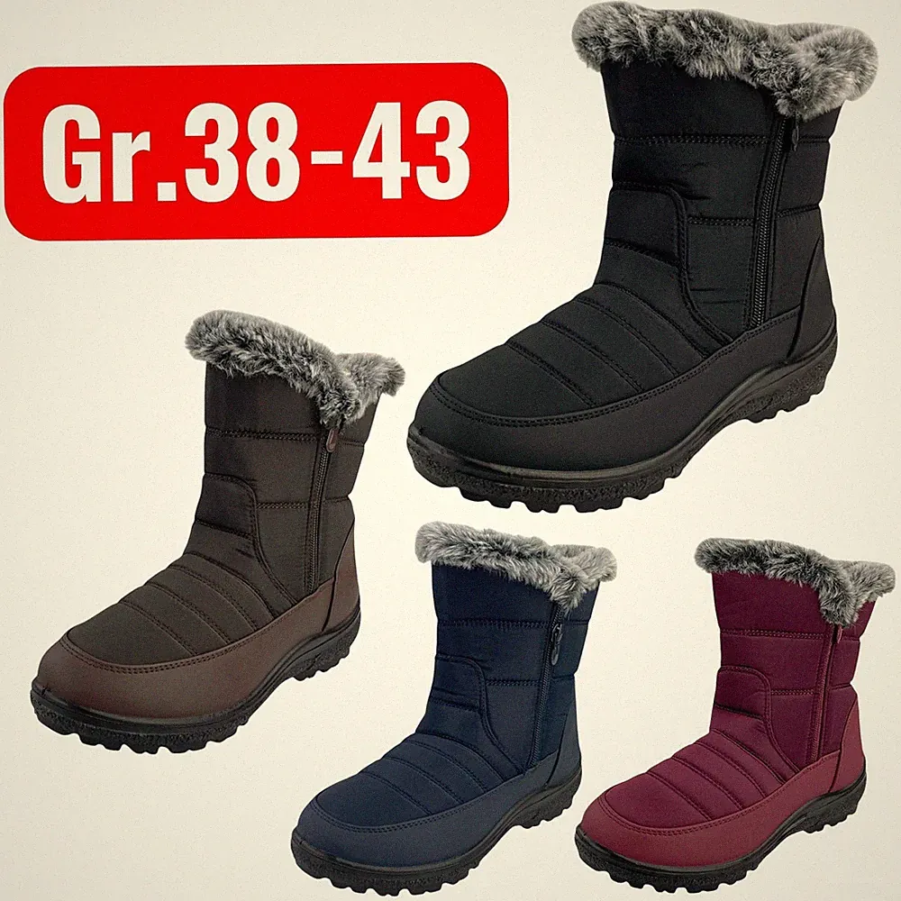 Damen Stiefel Stiefeletten Kinder Boots Warm Gefüttert Schneestiefel Winterschuh