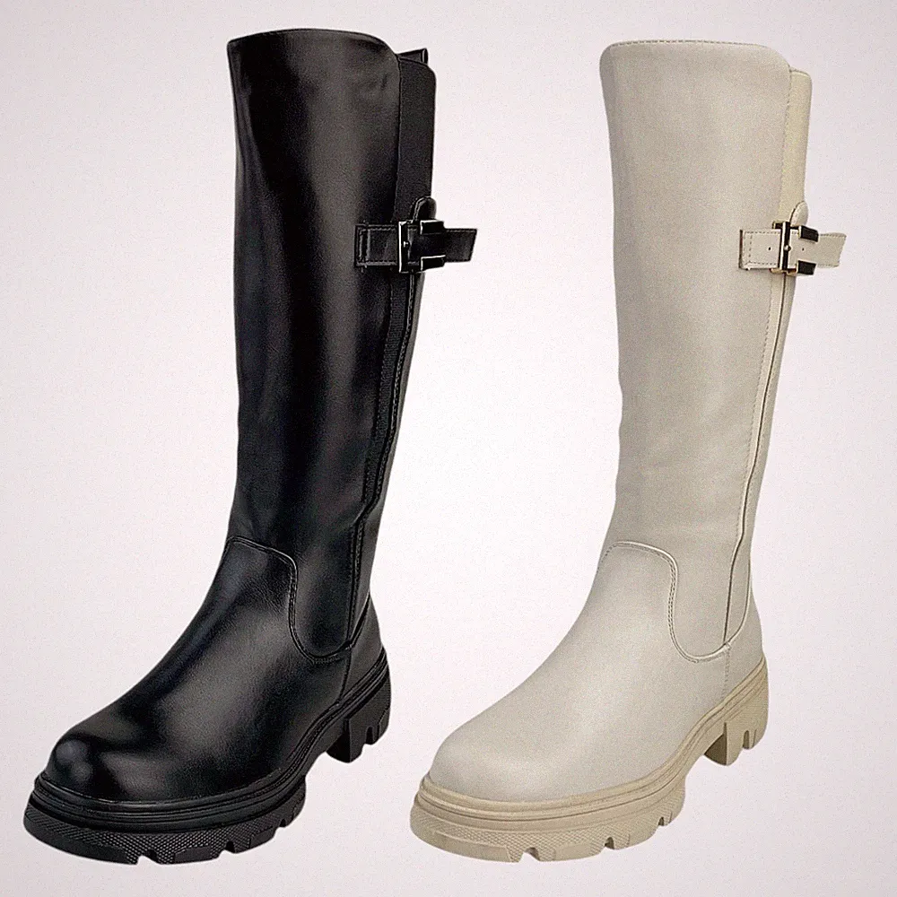 Damen Stiefel Übergangstiefel Leicht Gefüttert Blockabsatz Leder-Optik 36 38 39