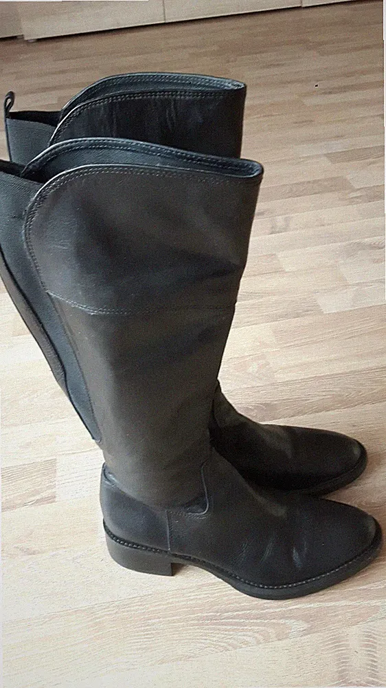 Damen Stiefel von Piampiani Gr.38 alle aus Leder schwarz