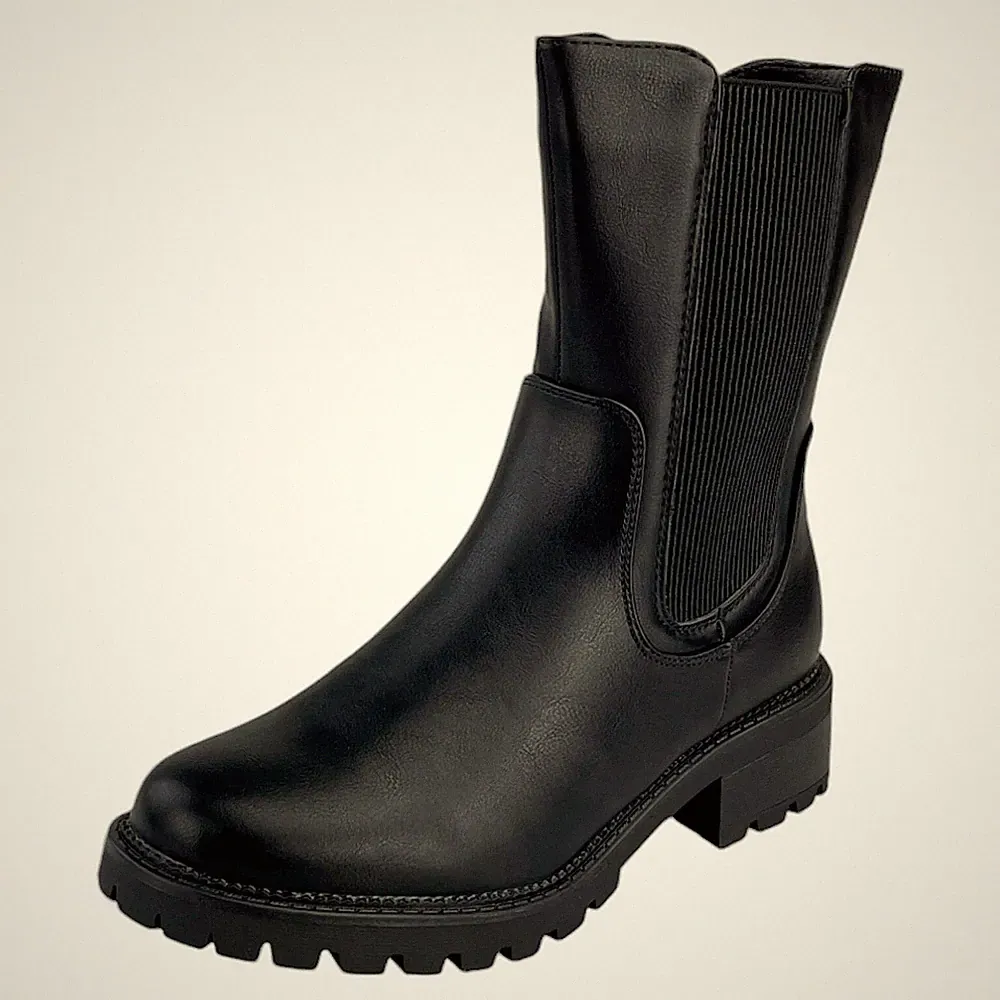 Damen Stiefel Winterboots Gefüttert Blockabsatz Stiefeletten 38 39 40 41