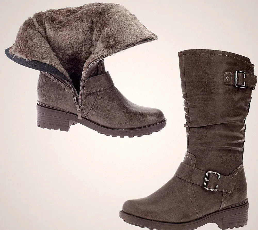 Damen Stiefel Winterstiefel Damenschuhe Boots Schuhe Gefüttert Warm Braun 42