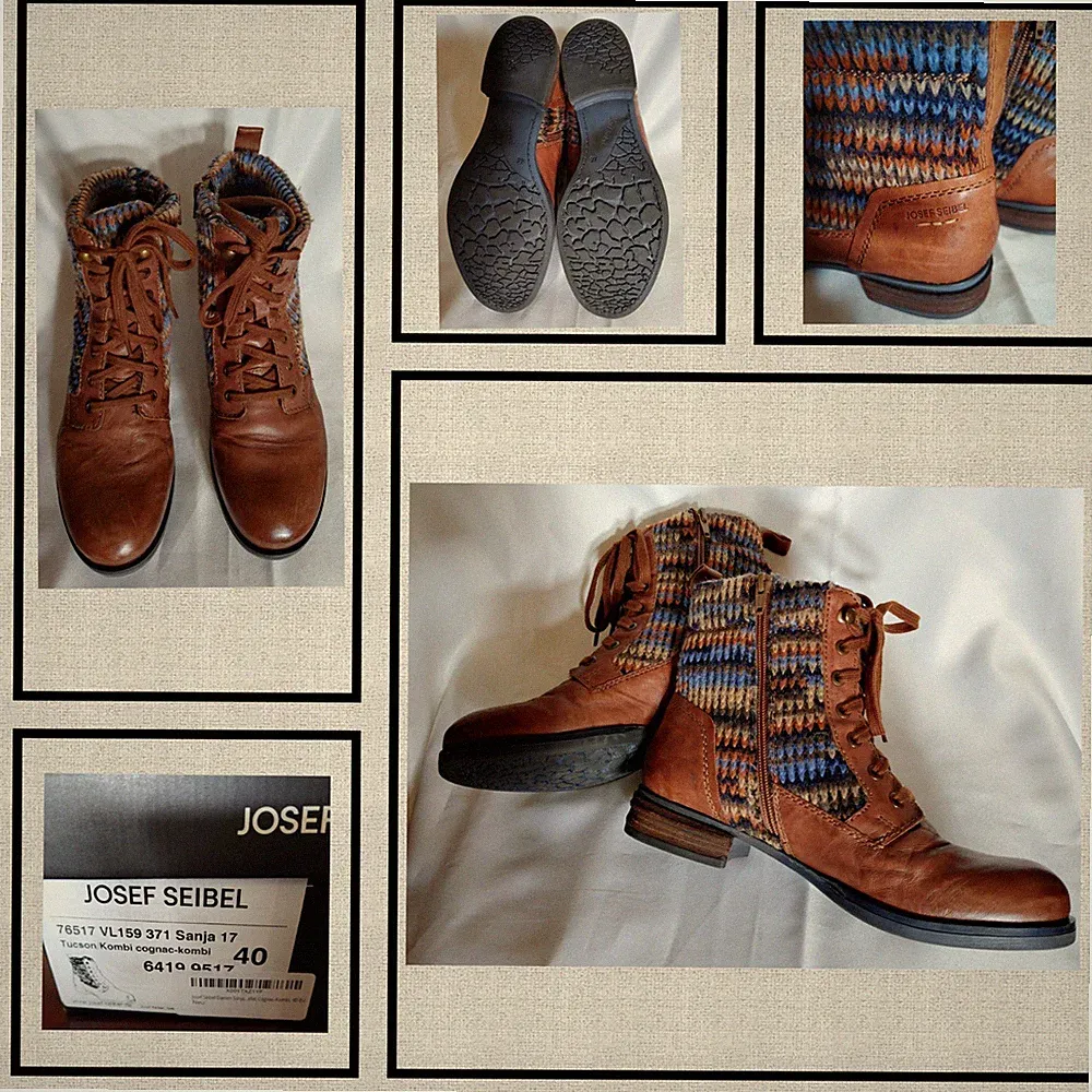 Damen Stiefelette Boots Josef Seibel 40 Sanja 17 braun Strick Kombi wie neu