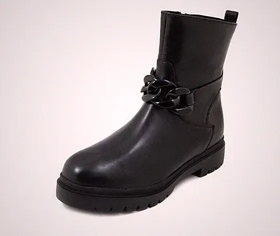 Damen Stiefeletten 36 Leder schwarz niedriger Absatz herausnehmbares Fußbett CAPRICE