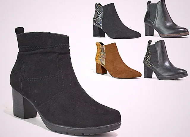 DAMEN STIEFELETTEN BLOCKABSATZ HALBHOHER REISSVERSCHLUSS SCHWARZ UND BRAUN WINTERSCHUHE GRÖSSEN 3-9