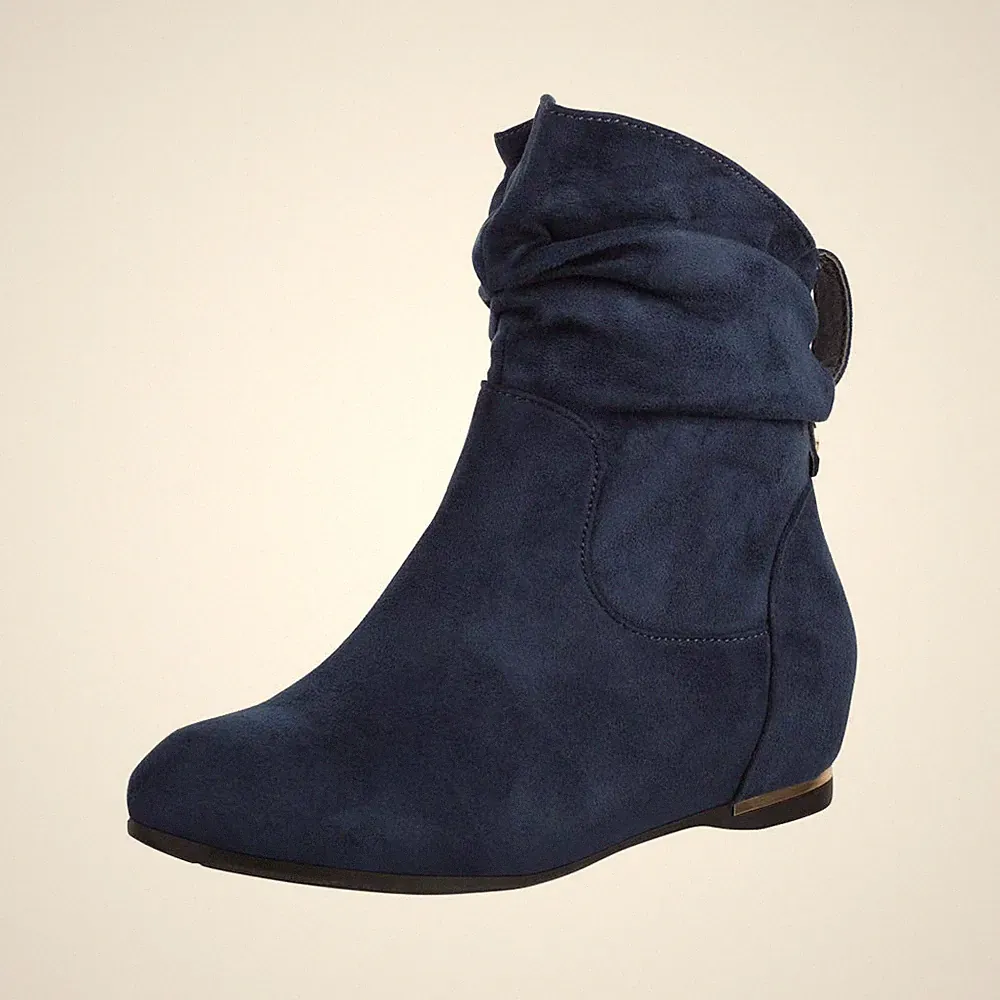 Damen Stiefeletten Boots Keilabsatz Chunkyrayan C270 Dunkelblau40
