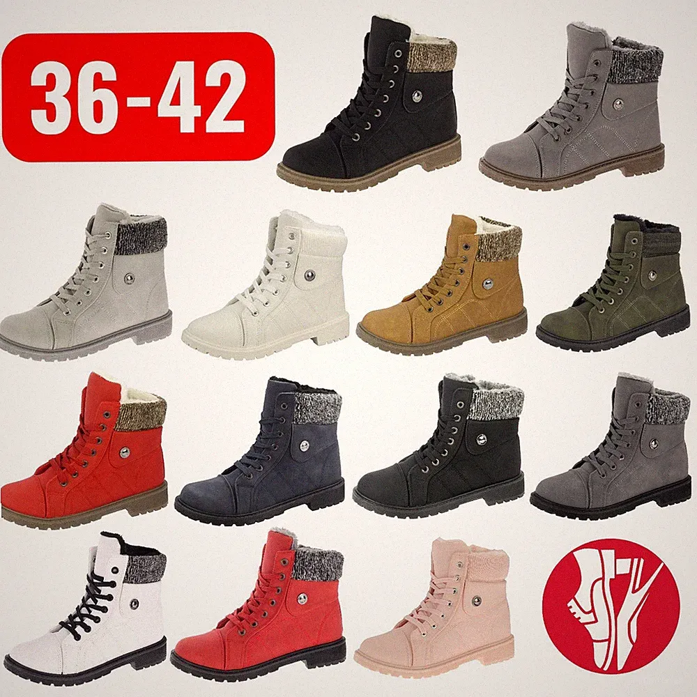 Damen Stiefeletten Boots Stiefel SALE Gefütterte Winterschuhe Schuhe Warmfutter