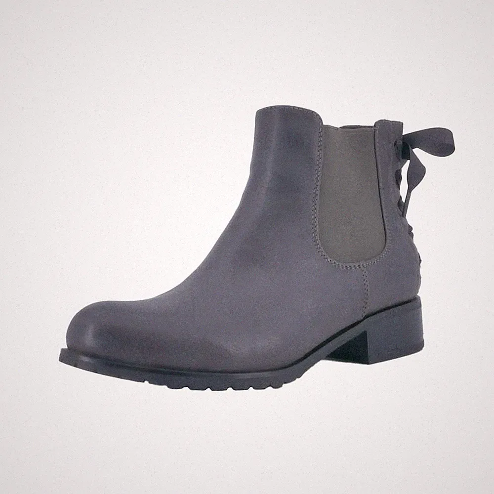 Damen Stiefeletten Chelsea Boots mit Schleife Chunkyrayan P F916Grey42