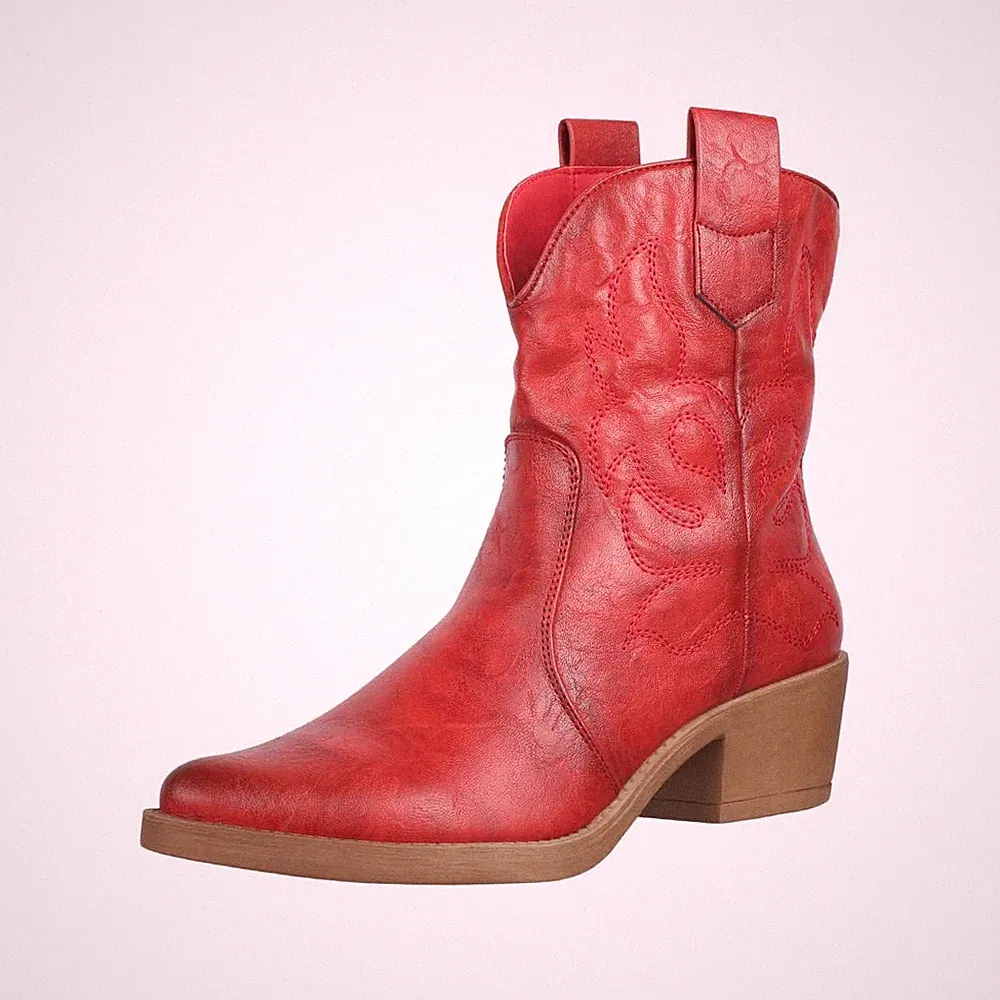 Damen Stiefeletten Cowboy Boots Chunkyrayan 301A31P Red PU38