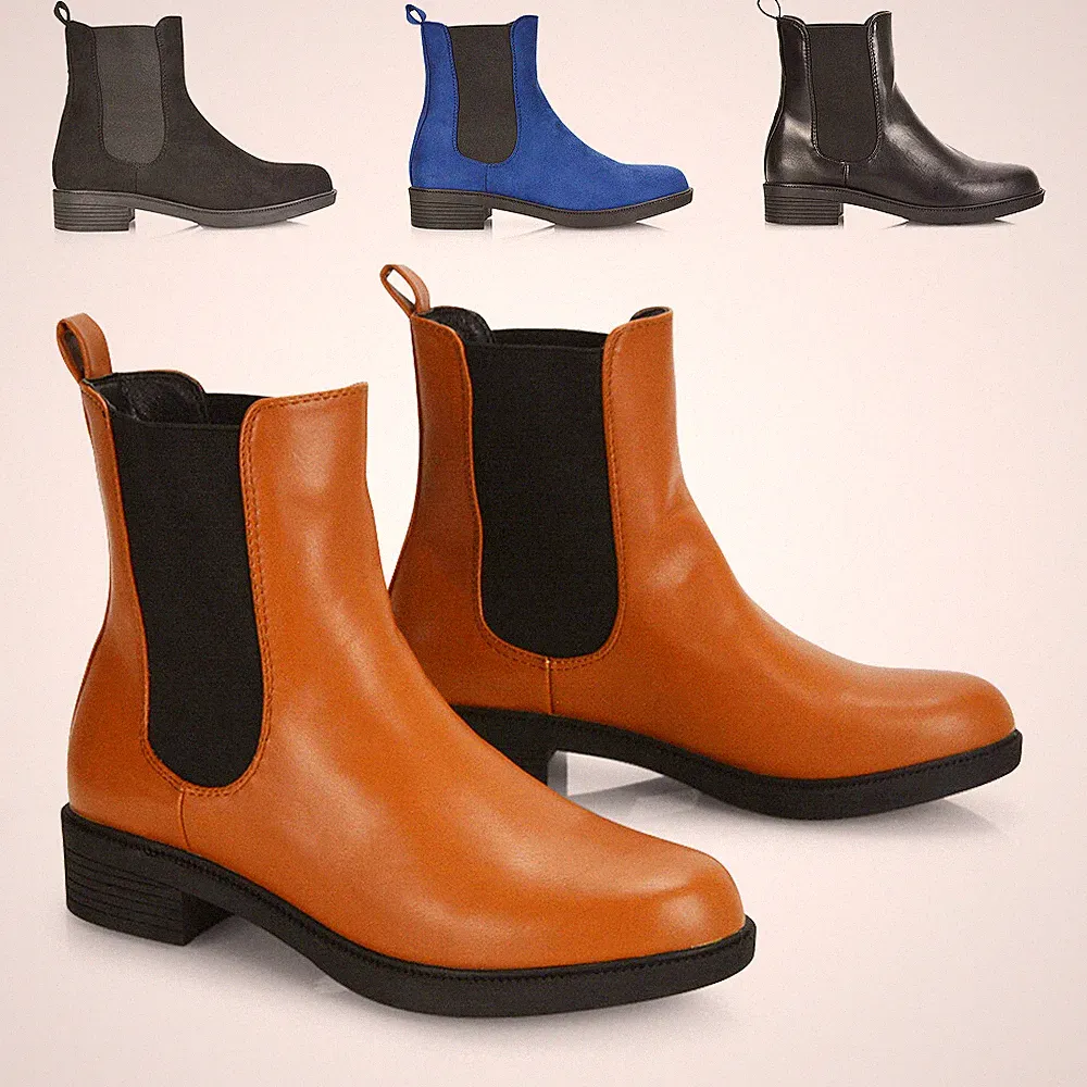 Damen Stiefeletten Damen Slipper Chelsea Gummizug Pixie Händler Booties Größe