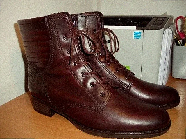 Damen Stiefeletten Gr. 8,5 Gabor. Leder. Kirschrot