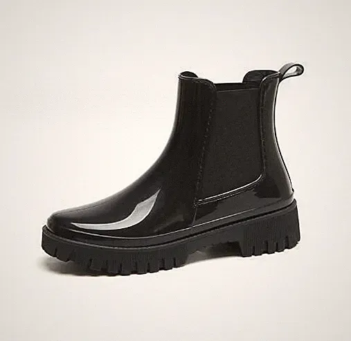Damen Stiefeletten Gummistiefel Profilsohle Stiefel Damenstiefel Regenschuhe