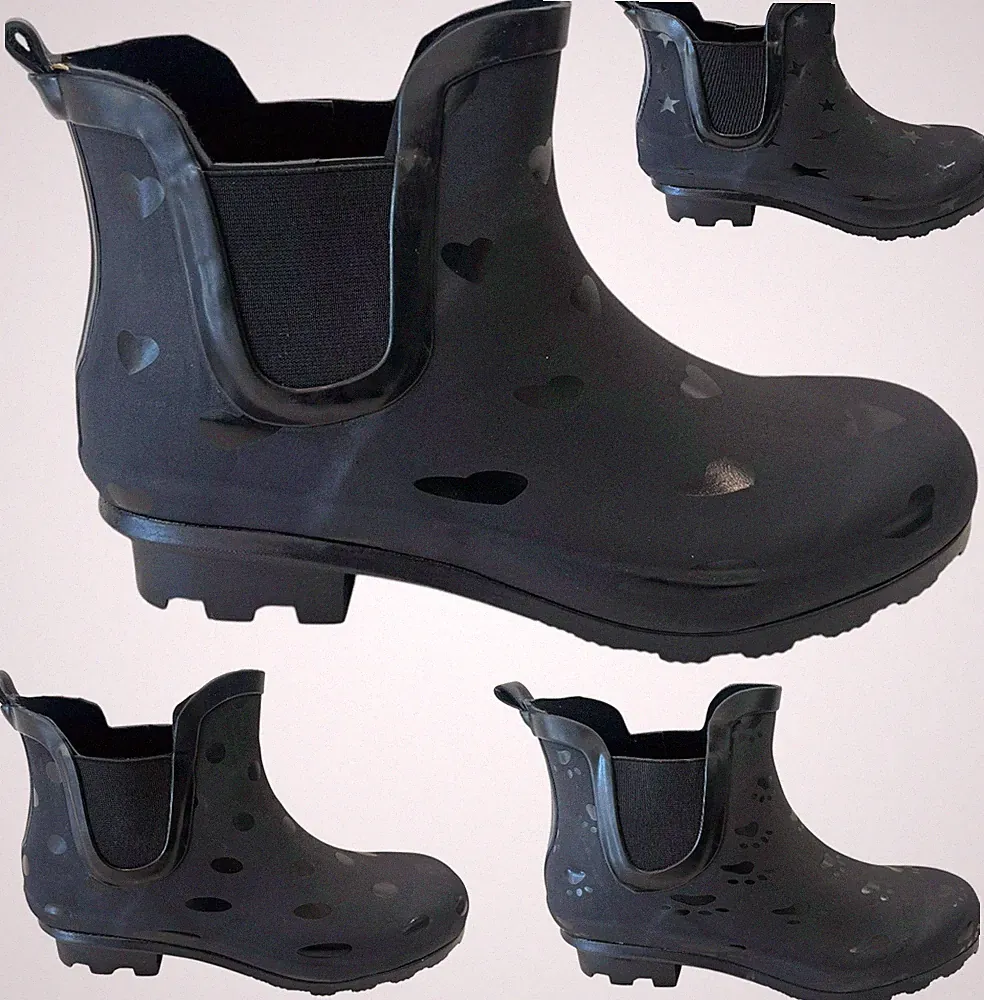 DAMEN STIEFELETTEN GUMMISTIEFEL WASSERDICHT CHELSEA FESTIVAL GUMMISTIEFEL GRÖSSE