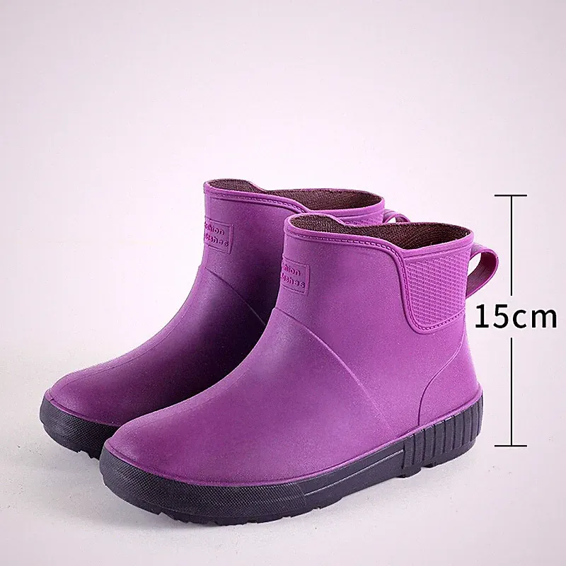 Damen Stiefeletten Gummistiefel Winterpelz gefüttert Regenschuhe Stiefel NEU