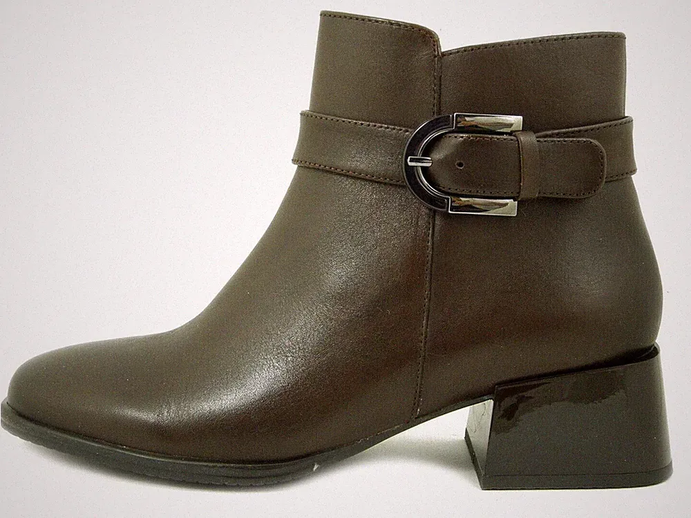Damen Stiefeletten Leder dunkelbraun niedriger Absatz herausnehmbares Fußbett CAPRICE