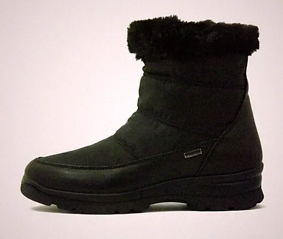 Damen Stiefeletten Leder Stoff Wasserdicht 38 Schwarz Herausnehmbares Fußbett IMAC