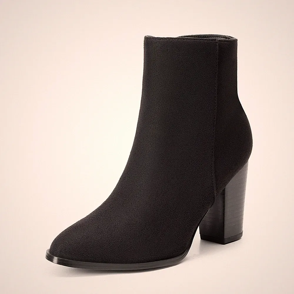Damen Stiefeletten mit Blockabsatz Anita,Size 38.5,Schwarz/Wildleder,Anita